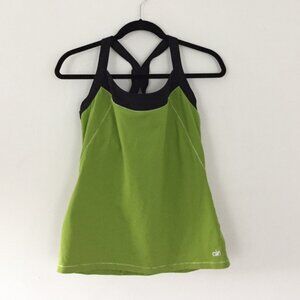 ALO Yoga Green and Black Racerback Tank Top